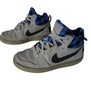 Nike Court Vision High Blue Flannel Gum Bottom Size 4Y